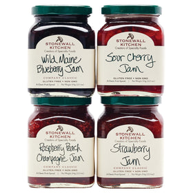 Stonewall Kitchen jam collection gift set displayed in a festive box for gifting