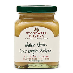 Stonewall Kitchen Maine Maple Champagne Mustard bottle with glossy label for glazing ham