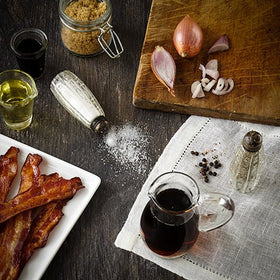 Stonewall Kitchen Maple Bacon Balsamic Dressing on roasted vegetables for caramelized flavor