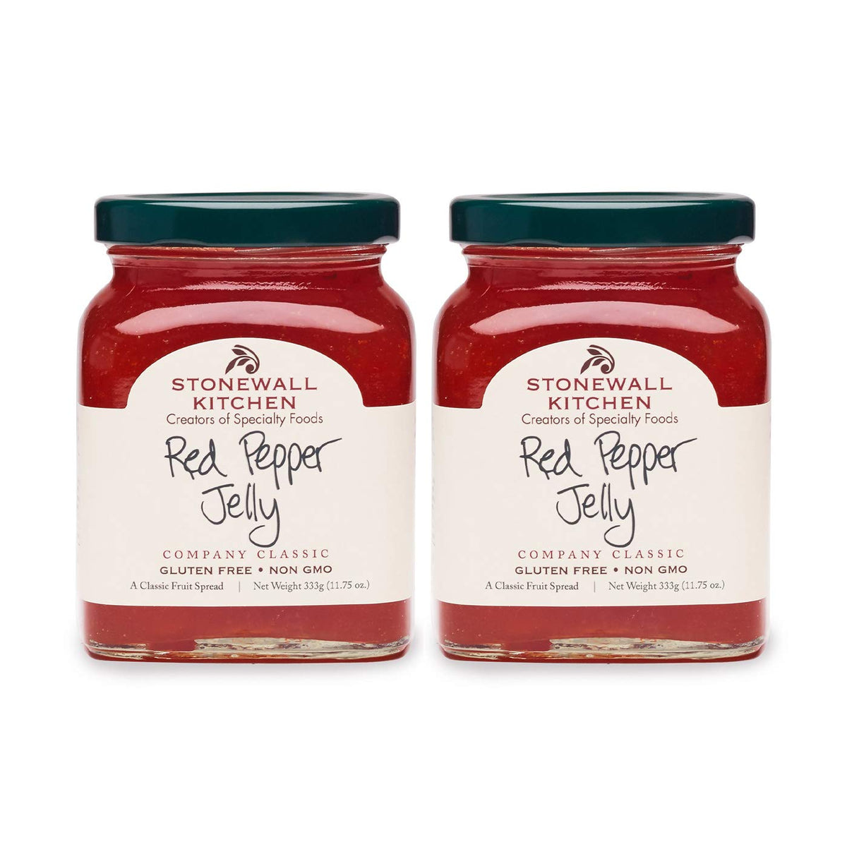 Stonewall Kitchen Red Pepper Jelly 2-pack jar, ideal for snacks and entertaining.