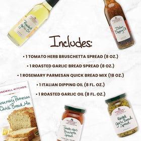 Stonewall Kitchen roasted garlic bread spread, ready to elevate bread boards.