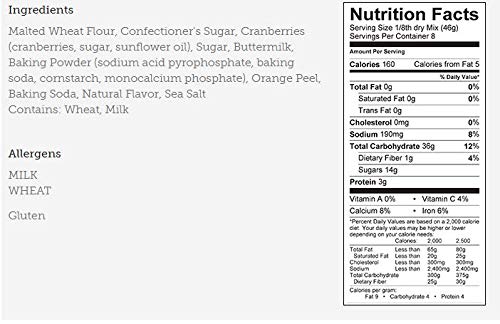 Scone mix bag with clear measurements and simple prep cues.