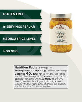Stonewall Kitchen Spicy Corn Relish on nachos adds zesty heat