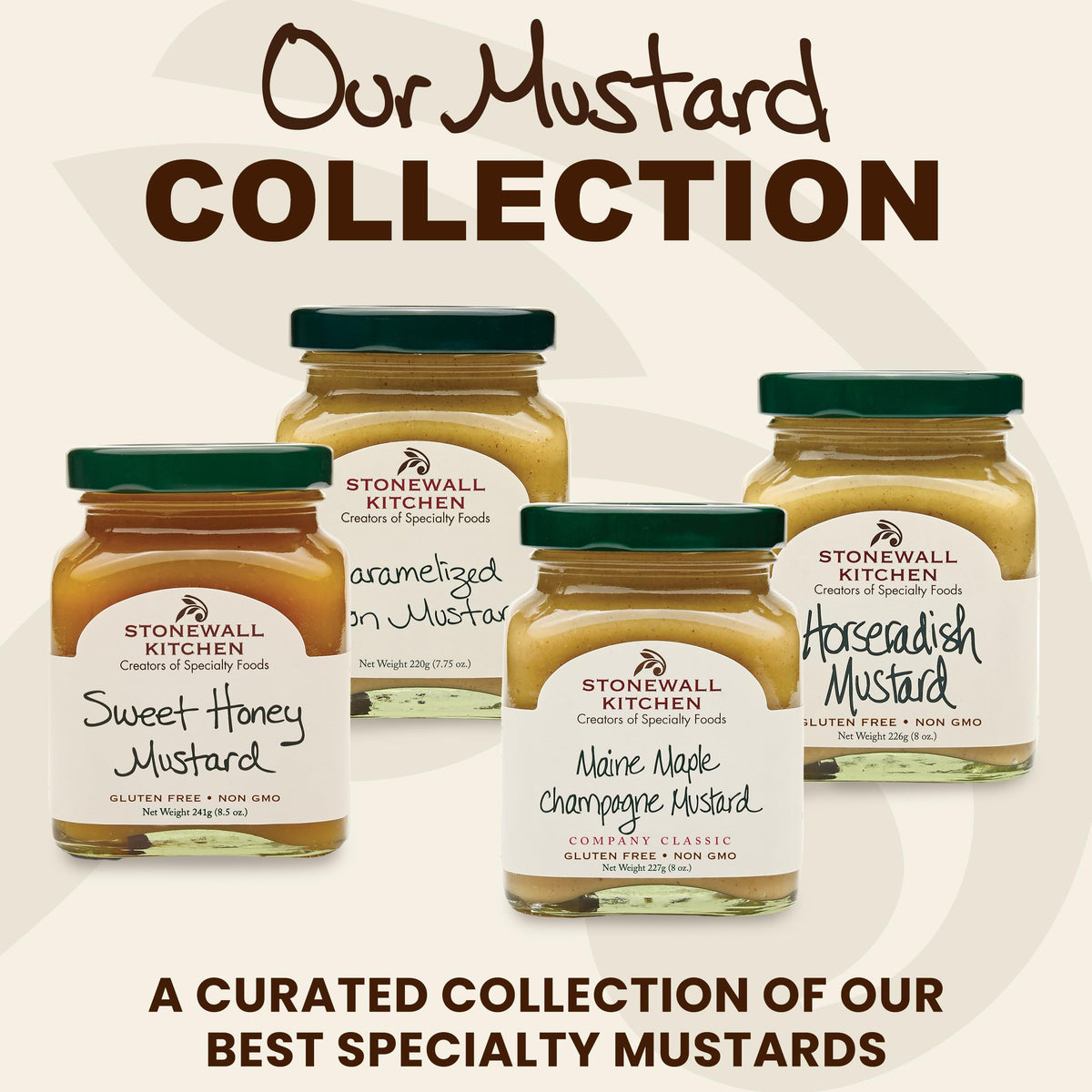 Stonewall Kitchen Sweet Honey Mustard jar ready for dipping and sandwich spread