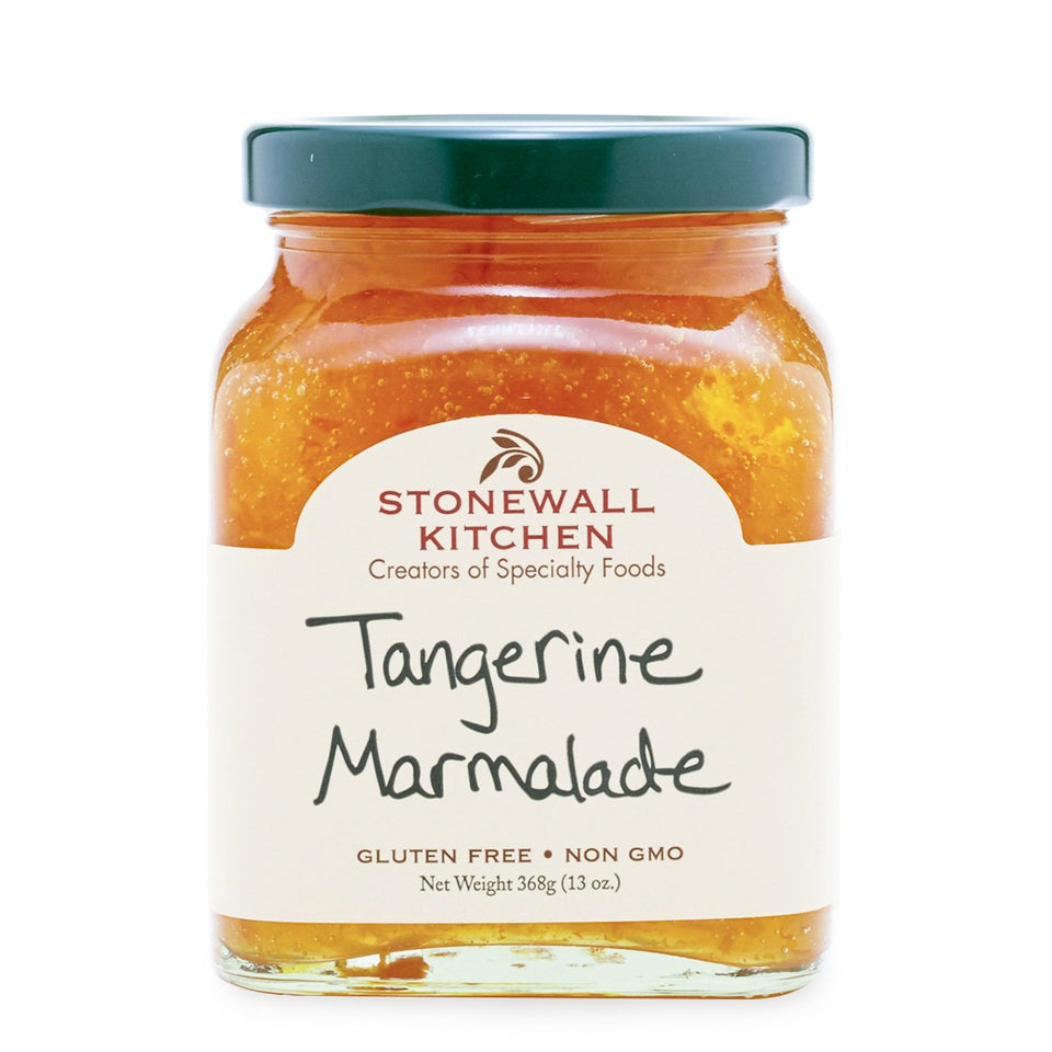 Stonewall Kitchen Tangerine Marmalade jar delivering bright citrus flavor for spreading.