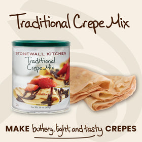 Stack of delicate crepes made with Stonewall Kitchen traditional crepe mix.