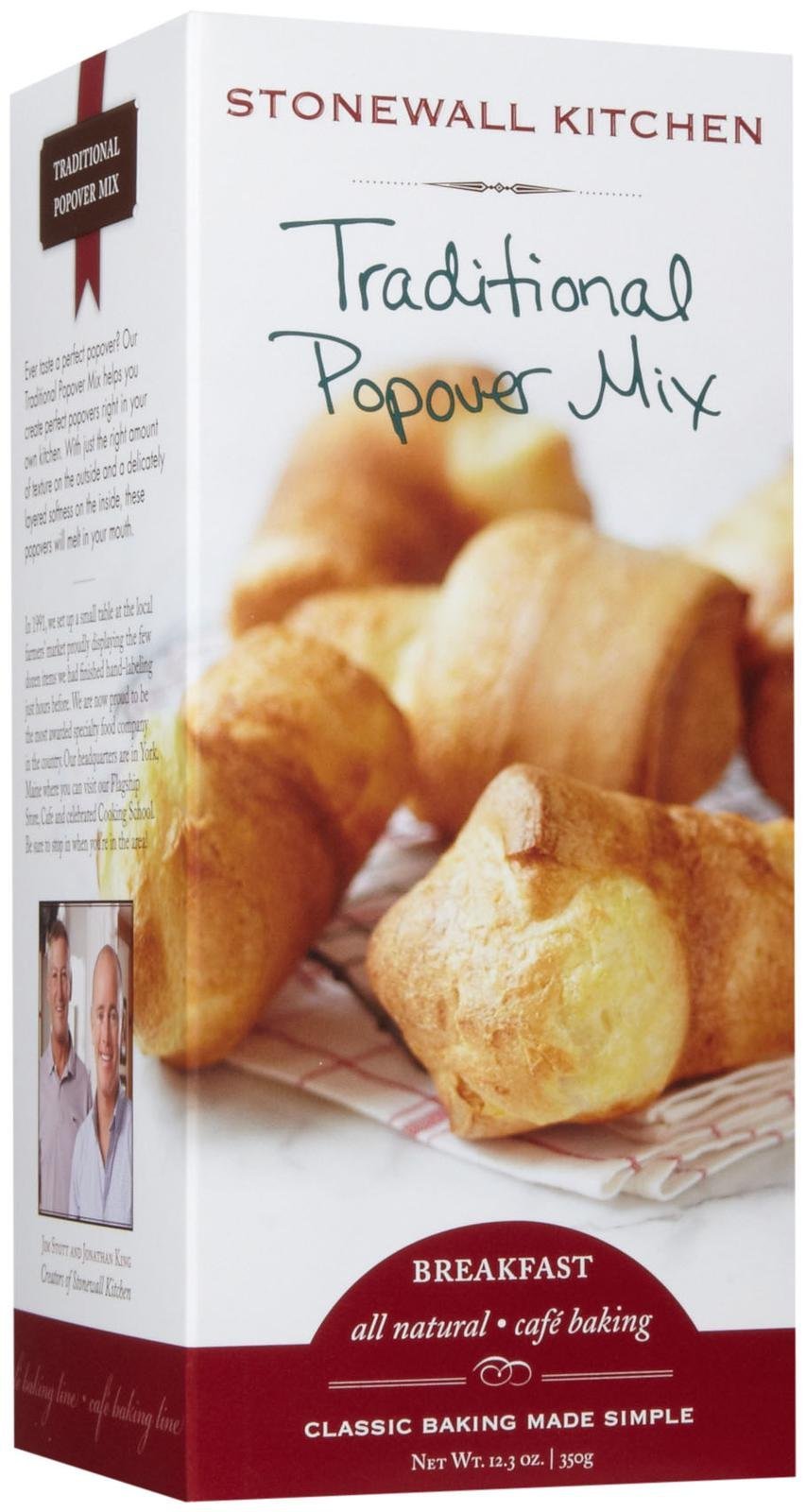 Stonewall Kitchen Traditional Popover Mix bag front, ideal for gifting or brunch prep.
