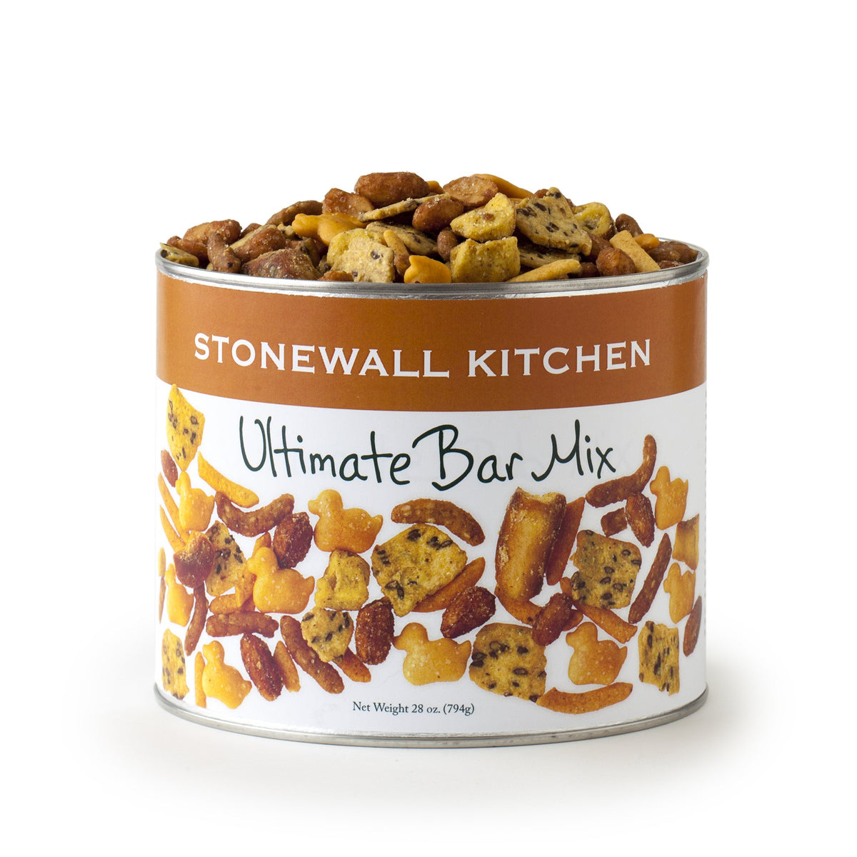 Stonewall Kitchen Ultimate Bar Mix 28 oz packaging, ideal for gifting and entertaining.