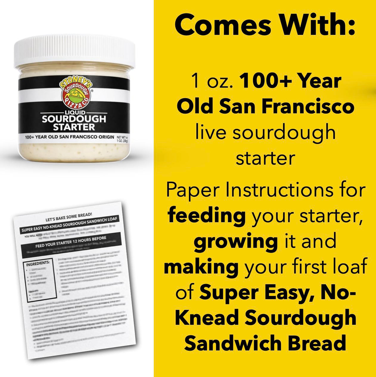 Stoney's Sourdough Starter instruction manual guides beginners through feeding and maintaining the culture.