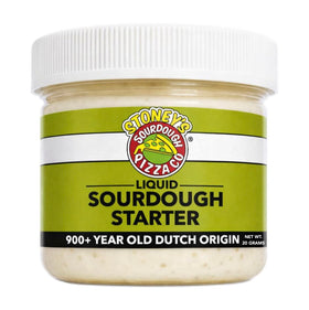Stoney's Sourdough Starter 900-year origin label hints authentic Dutch fermentation.