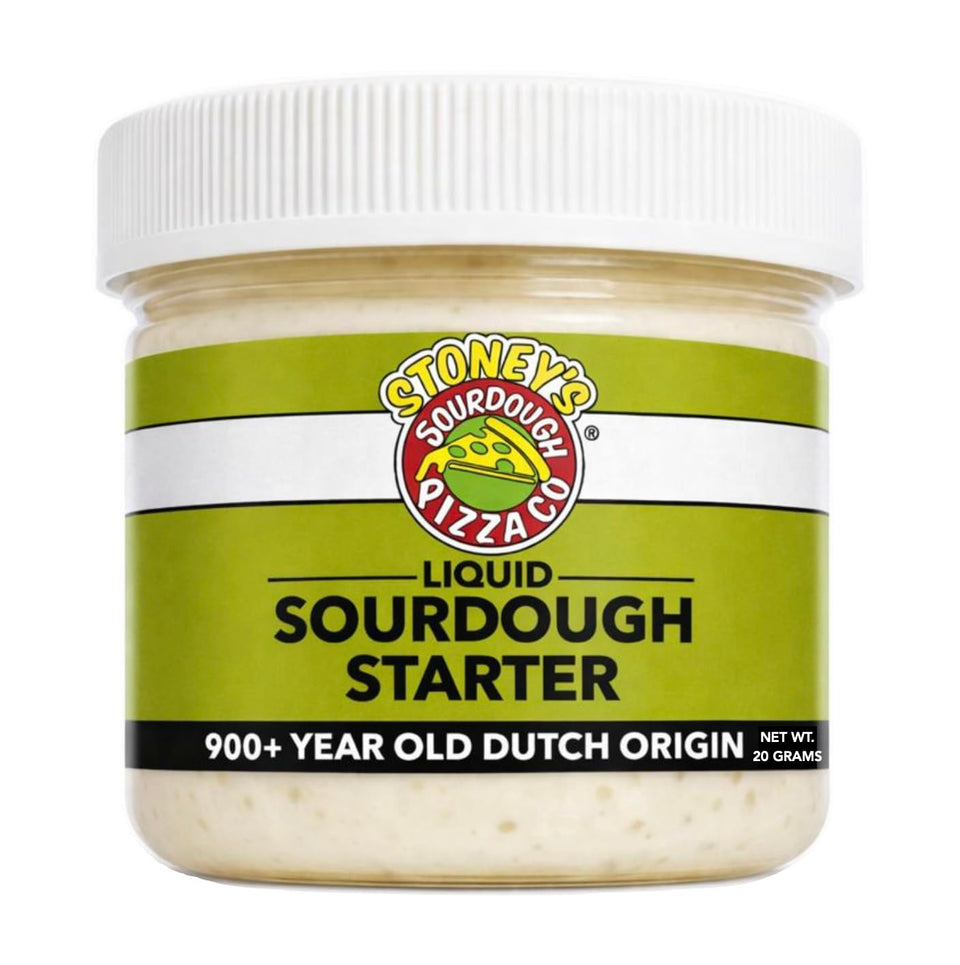 Stoney's Sourdough Starter 900-year origin label hints authentic Dutch fermentation.