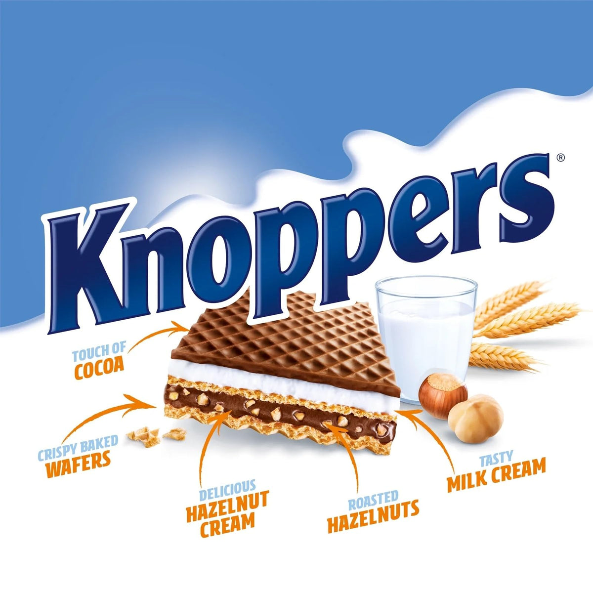 Storck Knoppers individual portion foil image for convenient single servings.