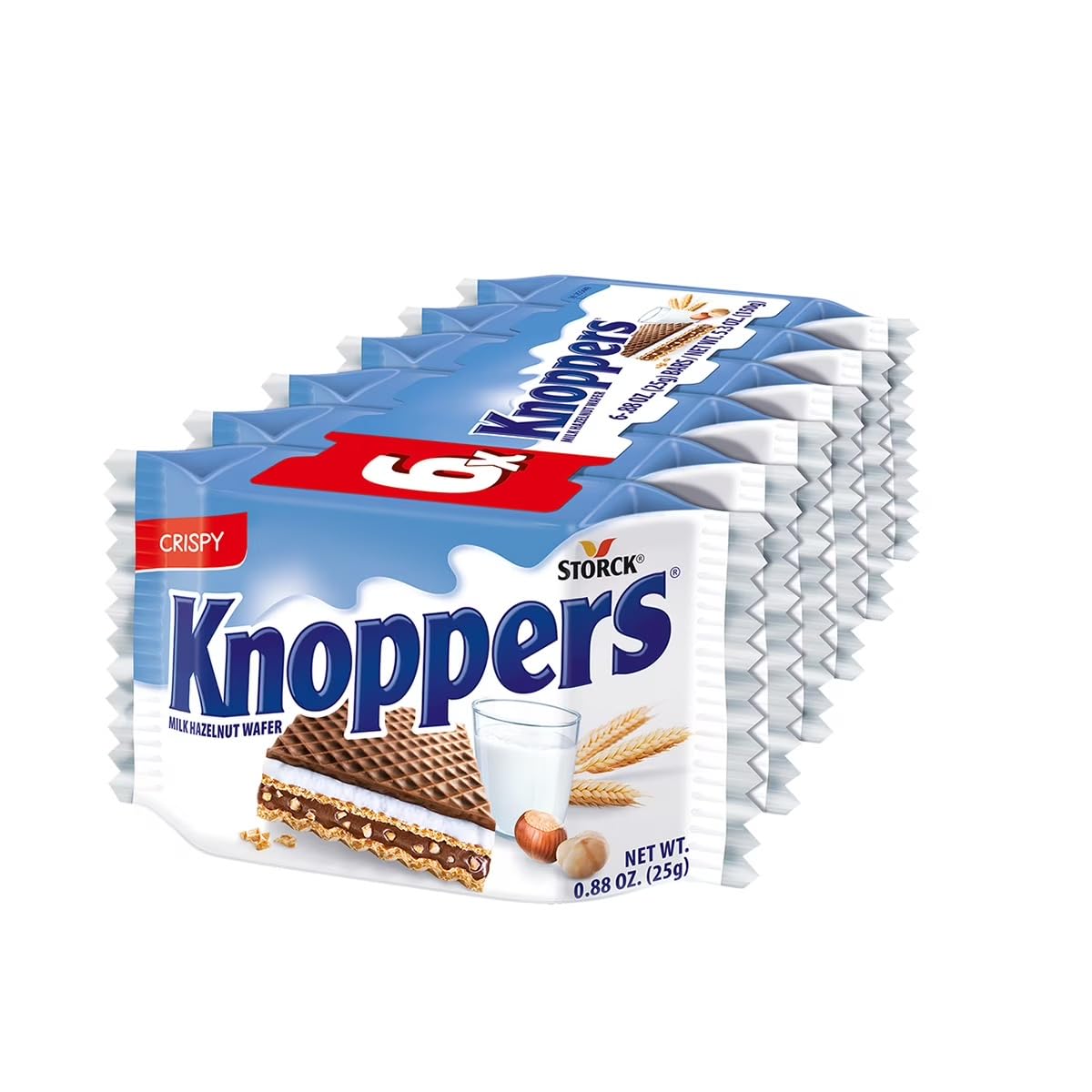 Storck Knoppers wafer slices close-up highlighting crisp layers.