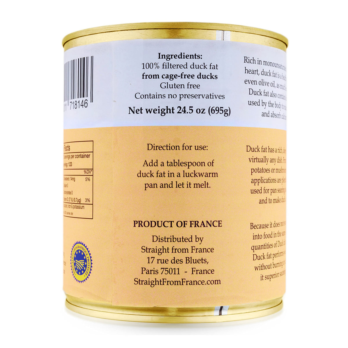 Straight from France Genuinely French duck fat pan sizzle for crispy potatoes
