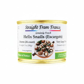 Straight from France escargots packaging highlights premium French snails for refined cooking.