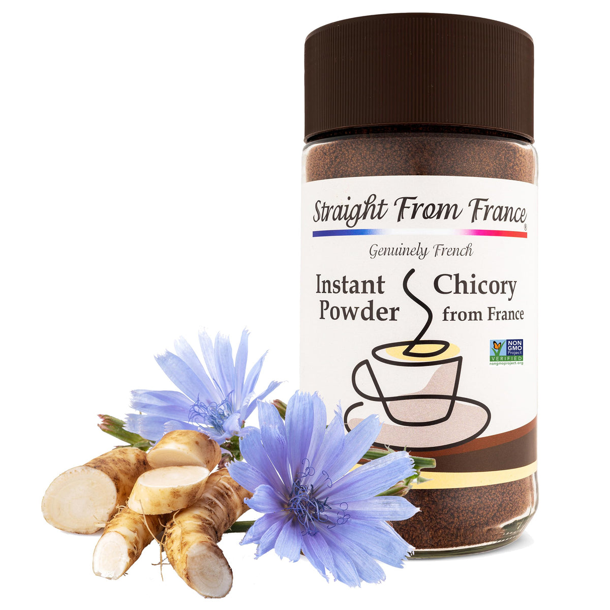 Kitchen scene with chicory powder suggests cozy daily rituals using Straight from France Genuinely French.