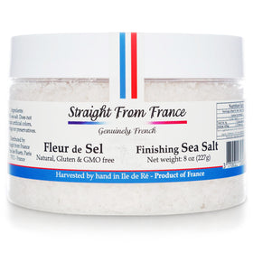 Straight from France Genuinely French fleur de sel crystal flakes for refined finishing flavor.