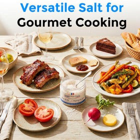Straight from France Genuinely French fleur de sel finish for tomatoes and salads adds aroma.