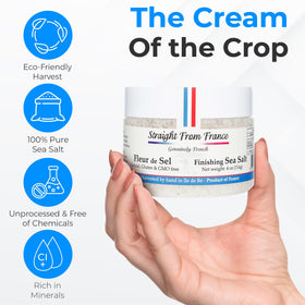 Straight from France Genuinely French hand-harvested salt from Ile de Re improves finishing dishes.