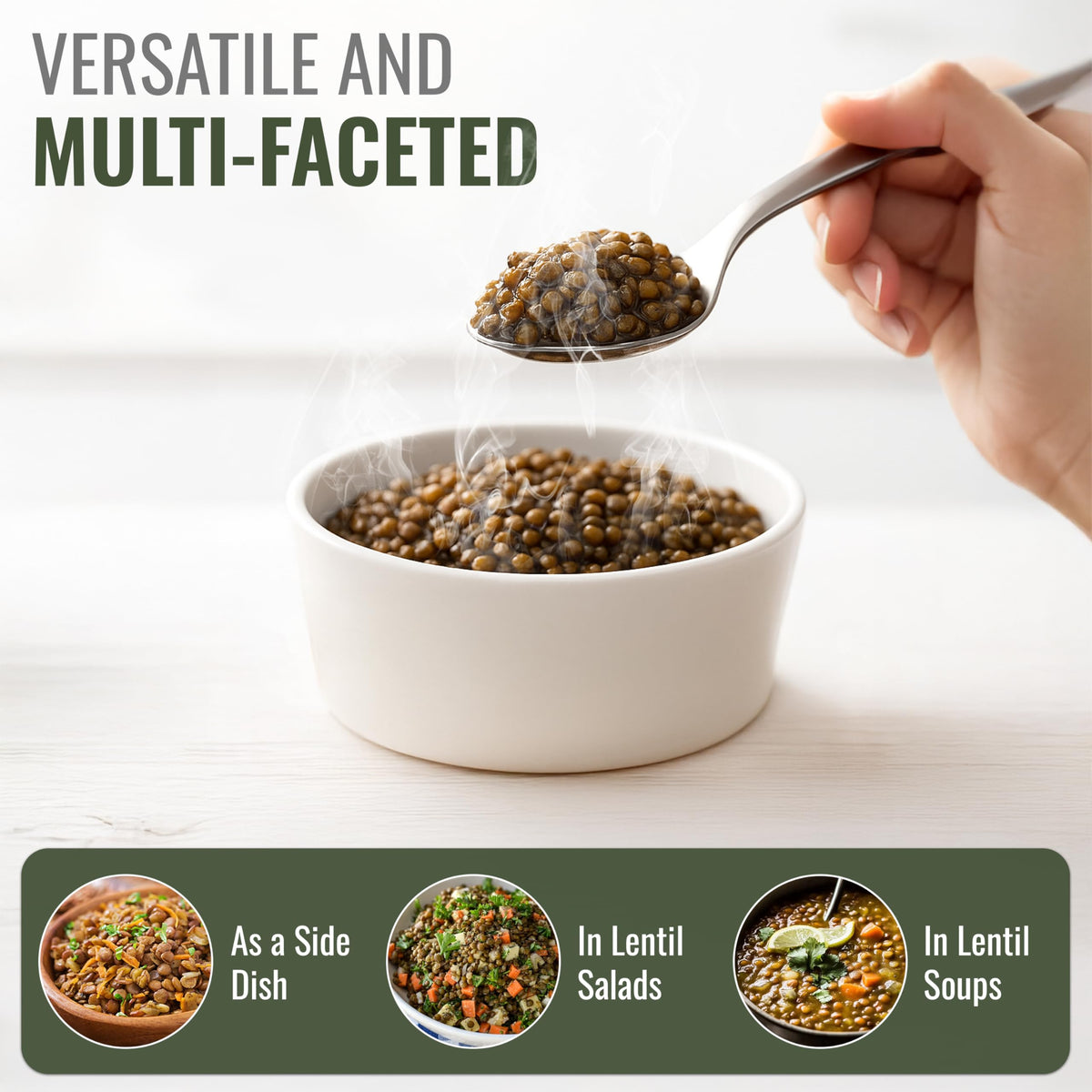 Straight from France Green Lentils stewing into a fiber-friendly stew