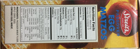 Streit's Egg Matzo packaging highlights kosher for Passover status for reliable meals.