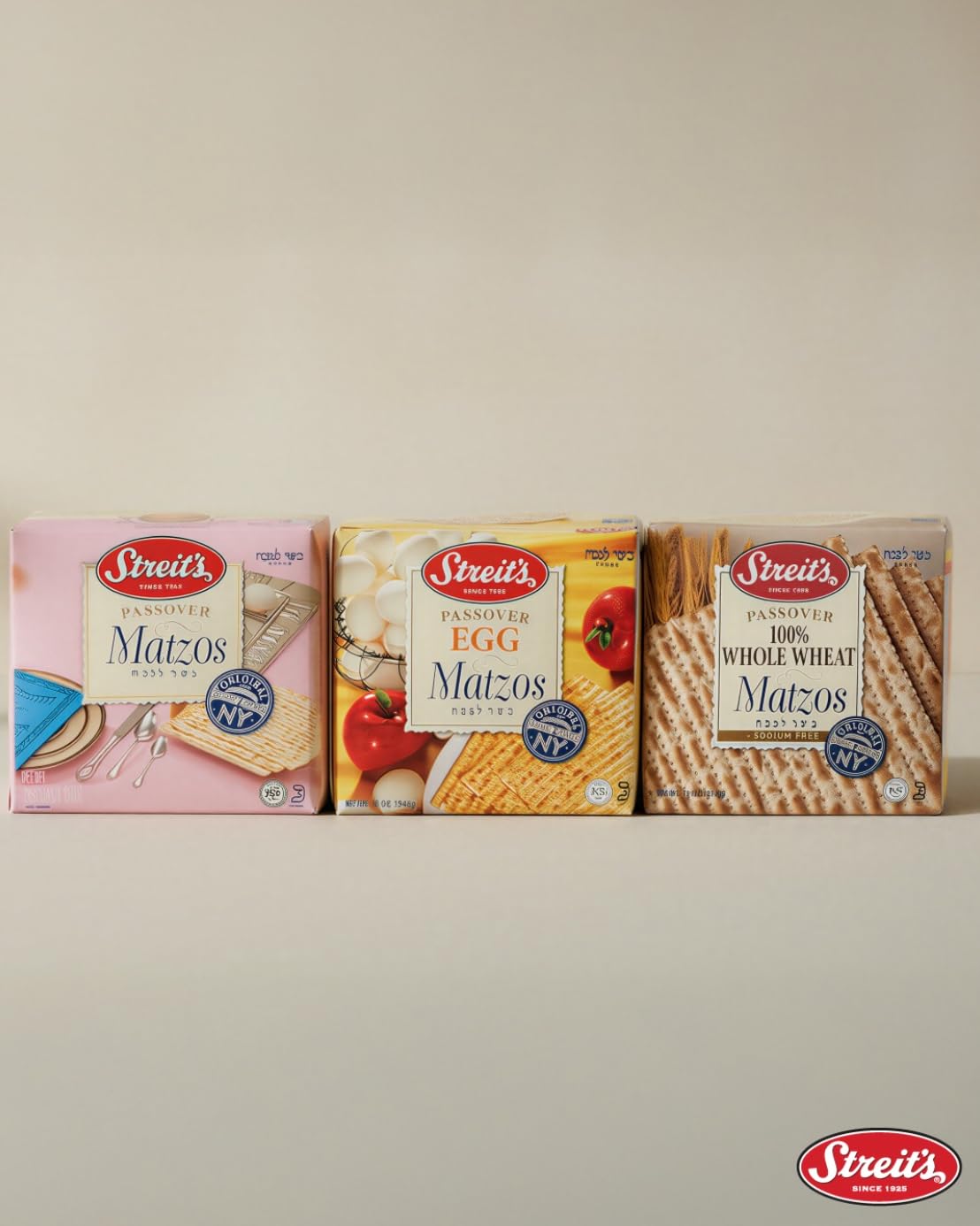 Streits Egg Matzo kosher-certified ready for Seder plates and meals