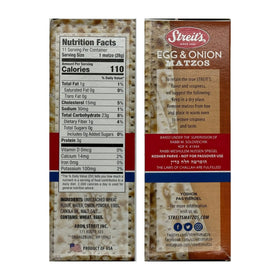 Streit's Egg and Onion Matzo pack of three 11-ounce boxes.