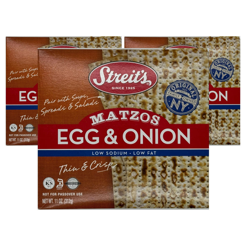 Streit’s Egg and Onion Matzo thin slices ideal for soups.