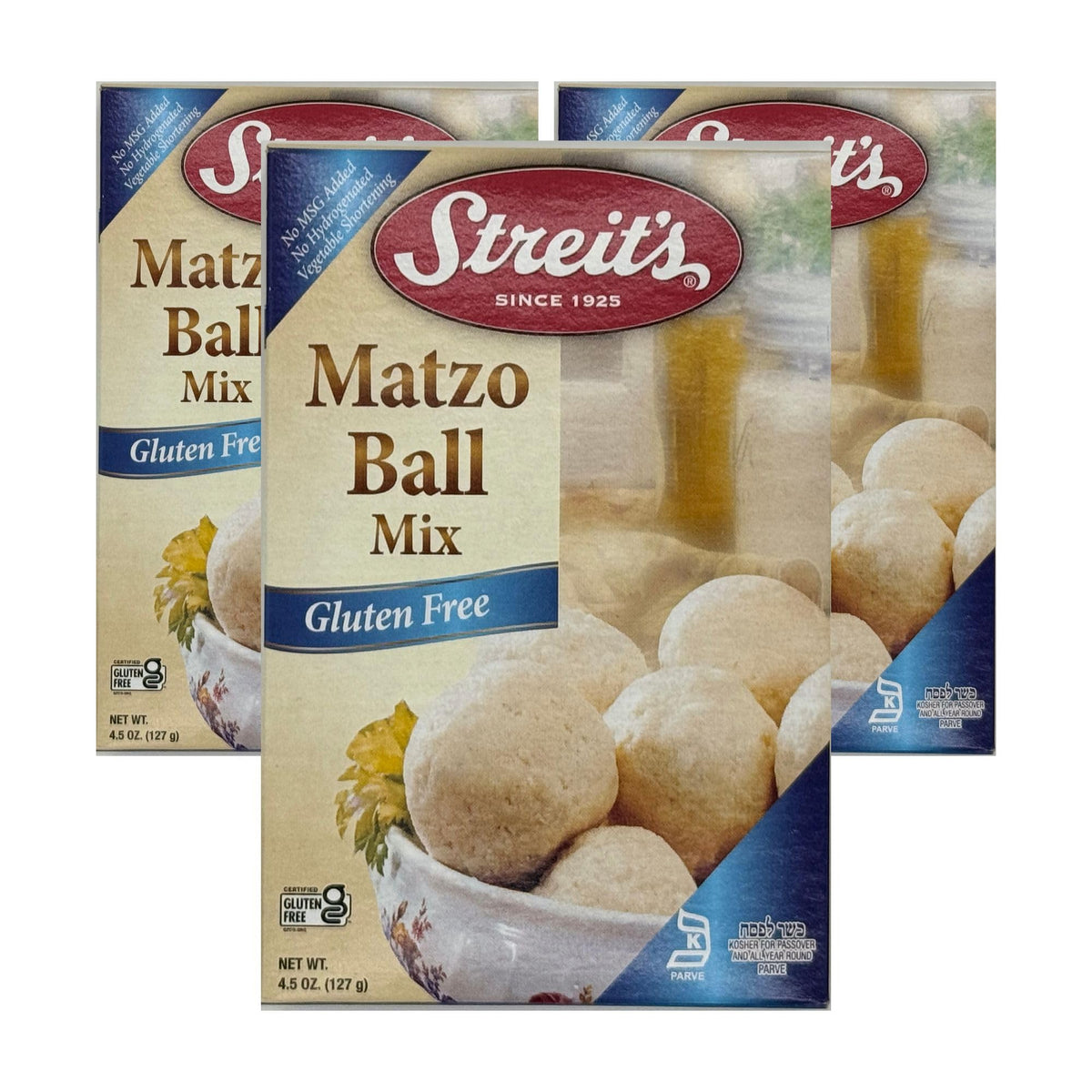 Streit's gluten-free matzo ball mix packaging for quick, comforting prep