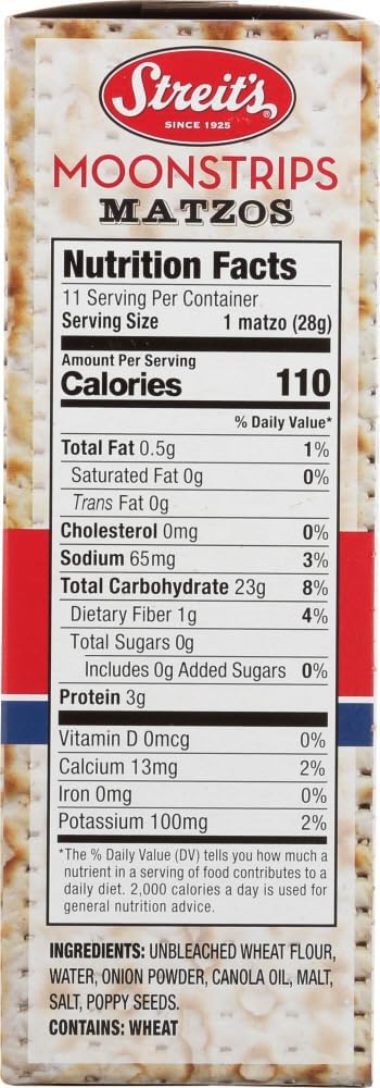 Nutrition panel on Moonstrips packaging shows calories per serving.