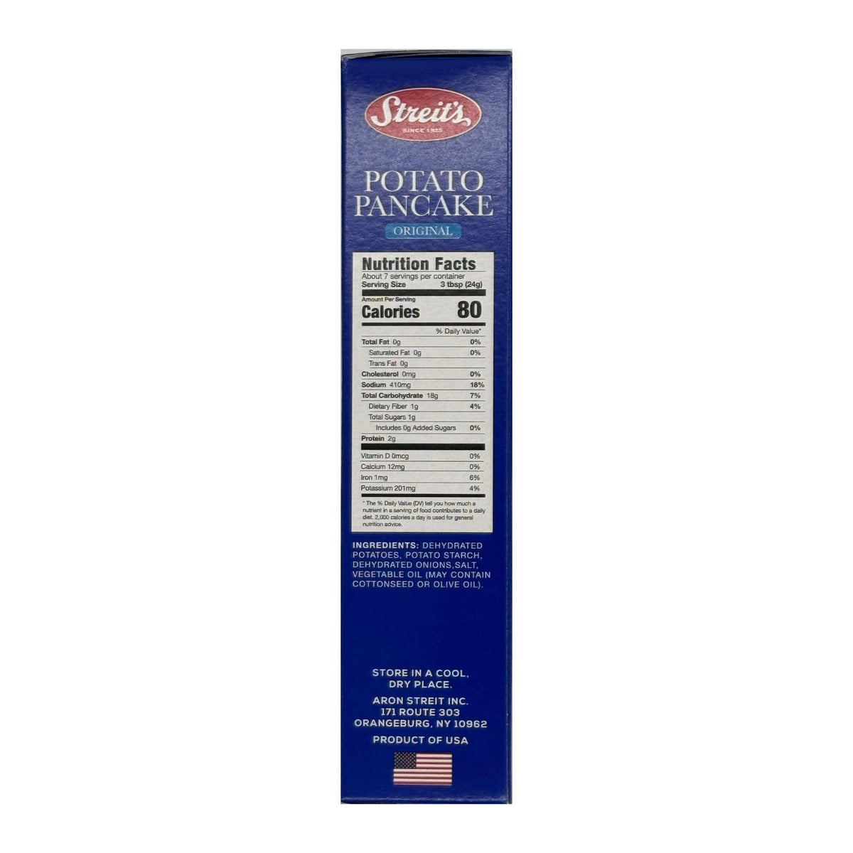 Streit's mix label shows kosher certification, assuring traditional standards for family meals.