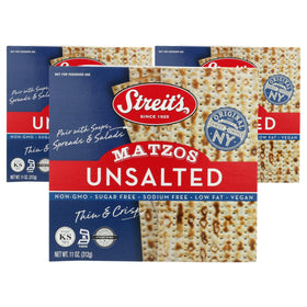 Streit's unsalted matzo pack of three, a clean base for toppings