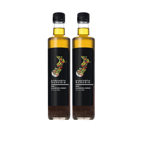Strength Genesis Origin keto dressing bottle showing premium EVOO flavor for salads.