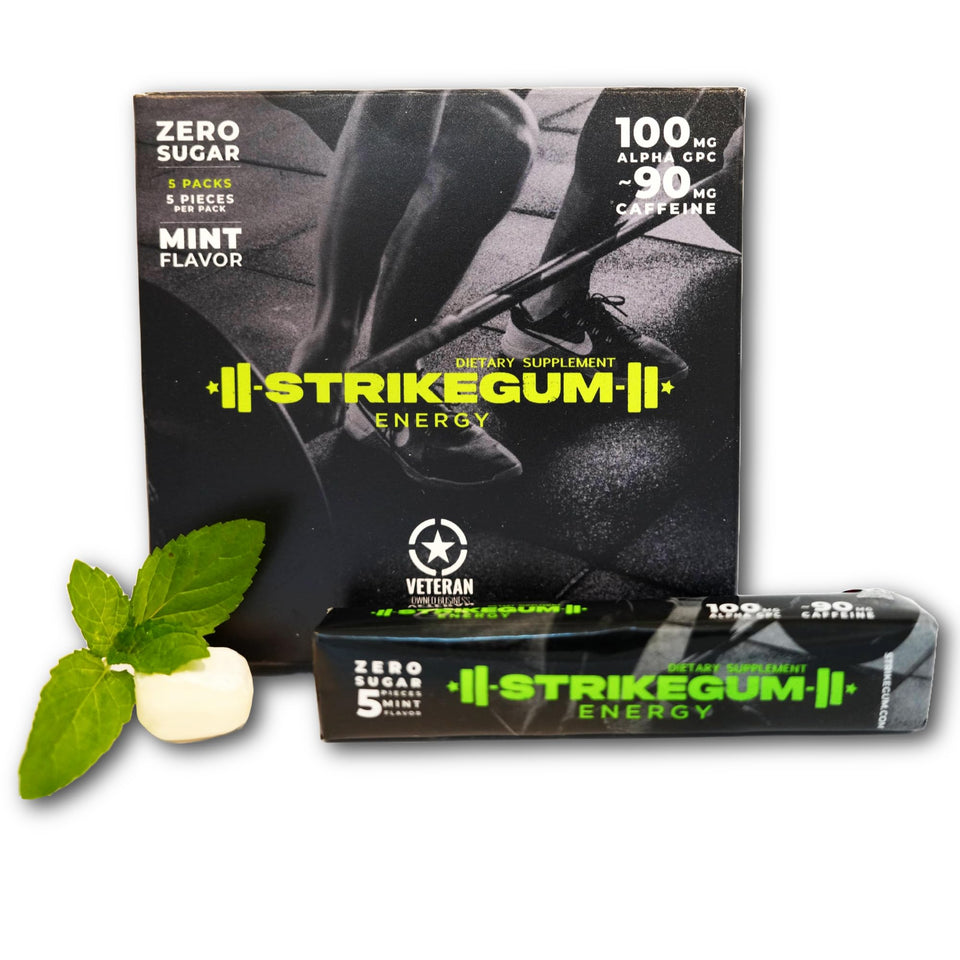 StrikeGum 5-pack of 5 pieces for quick energy on the go.