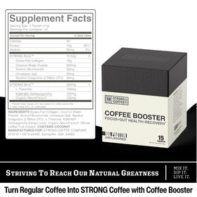 STRONG COFFEE CO. Coffee Booster electrolytes promoting hydration during workouts.