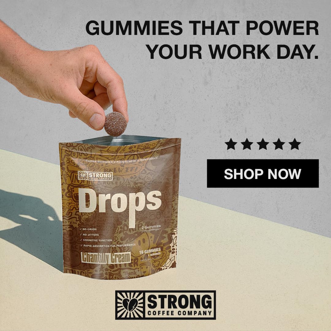 Strong Coffee Company coffee drops chantilly cream flavor aroma and indulgence