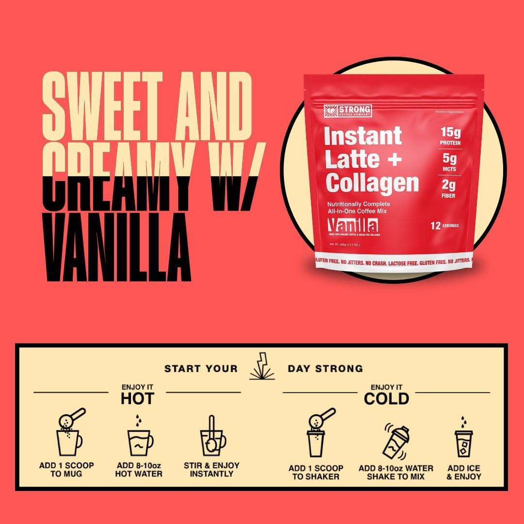 Strong Coffee Co. MCT and L-Theanine energize for steady performance.