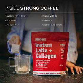 Strong Coffee Co. anti-jitters coffee option with smooth energy.
