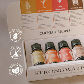 Serving glass with Strongwater bitters for refined cocktails.