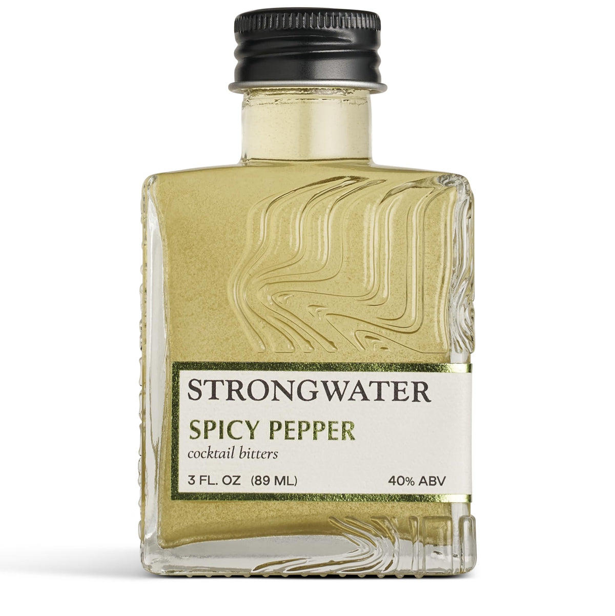 Strongwater Bonfire bitters jar close-up with real fruit notes for cocktails