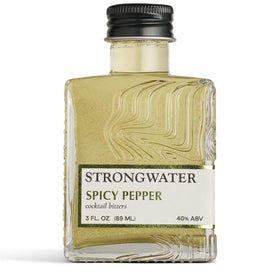 Strongwater Bonfire bitters jar close-up with real fruit notes for cocktails