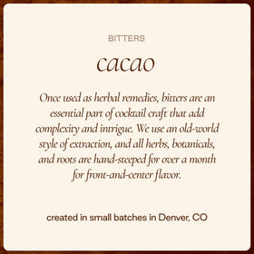 Vanilla note aroma from Strongwater Cacao Bitters enhances cocktails.