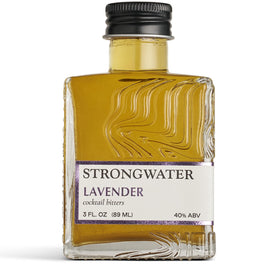 Strongwater Lavender Bitters bottle pour enhances refined cocktails.