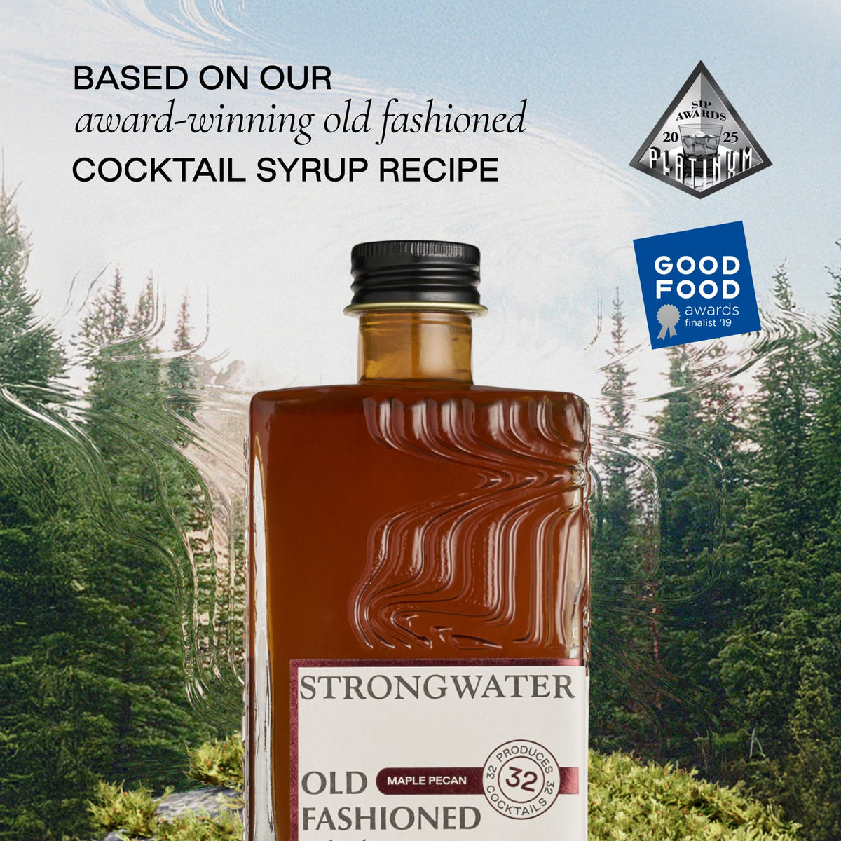 Strongwater Maple Pecan Old Fashioned mixer with bitter pairing ideas.