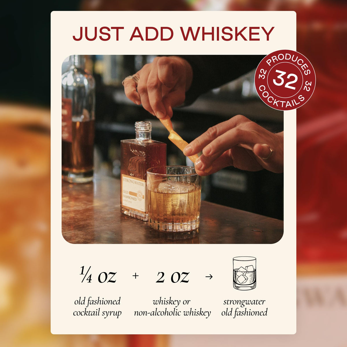 Ingredients shot showing real maple and pecan accents for a refined sip.