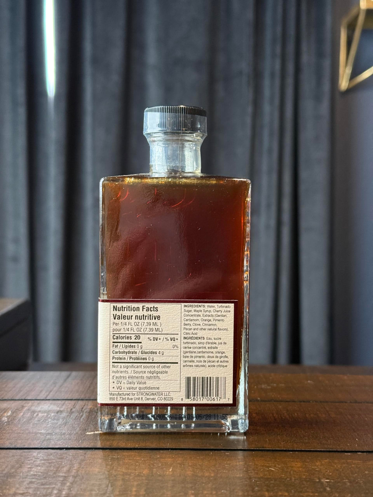 Strongwater Maple Pecan Old Fashioned mixer pour over ice for a classic served experience.