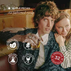 Strongwater Maple Pecan mixer with bourbon pairing hints at citrus tang and caramel depth.