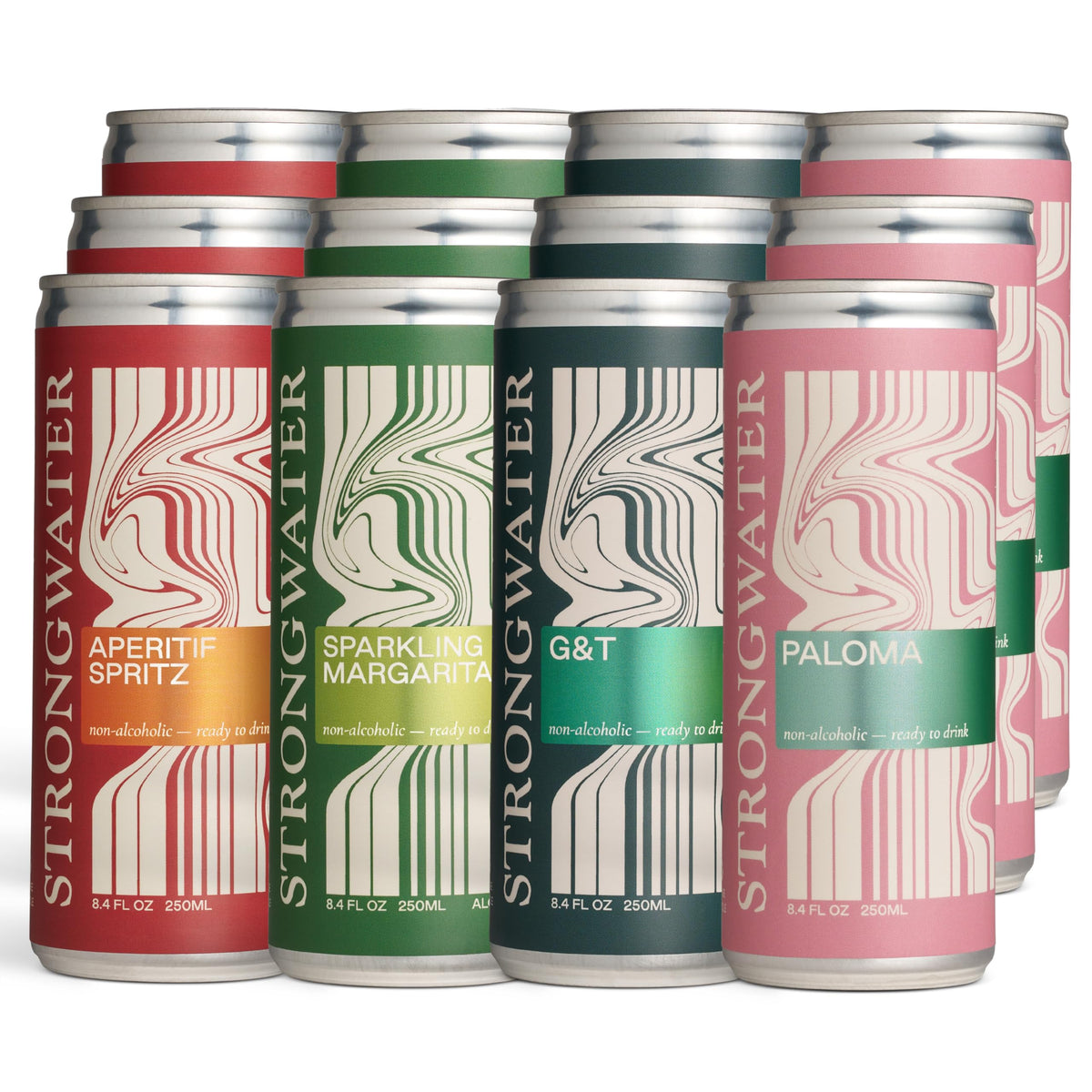 Strongwater Mocktail Variety Pack 12-can set for alcohol-free gatherings.