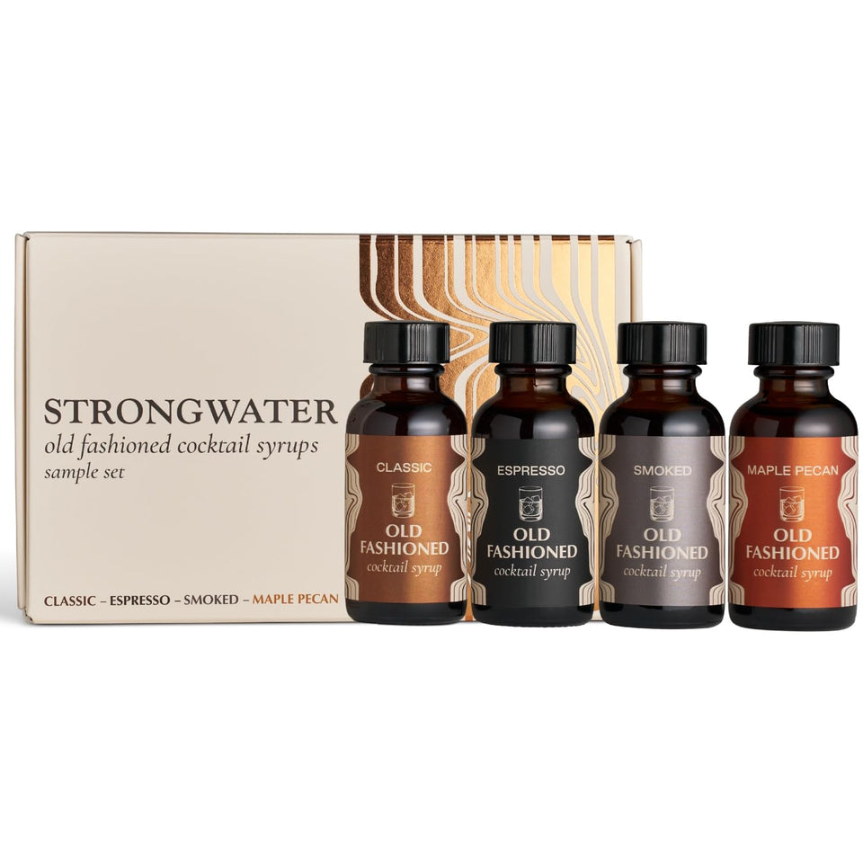 Strongwater Old Fashioned Classic bottle on bar, ideal for quick, bar-quality cocktails
