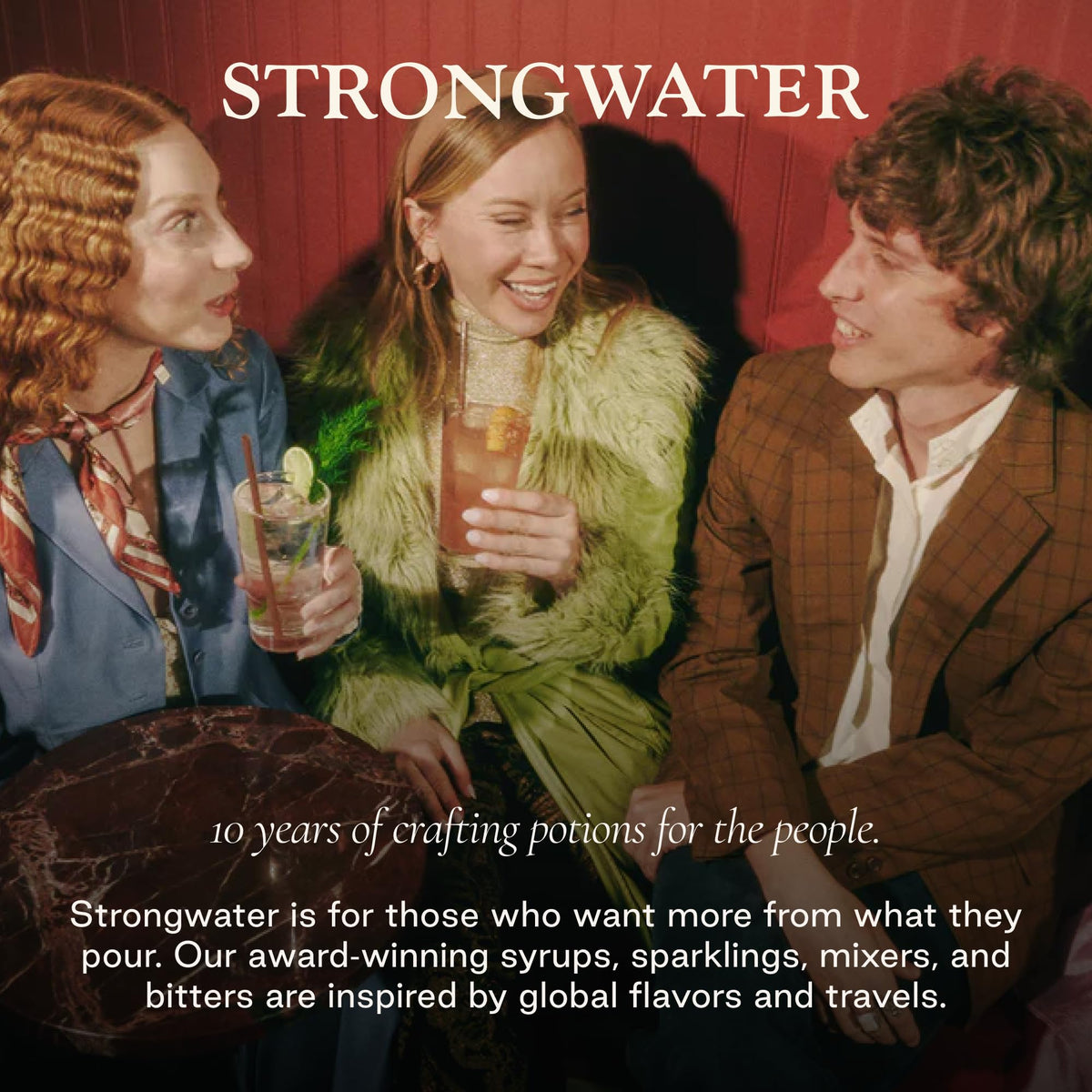 Strongwater Ready-to-Drink Mocktails can for instant premium sips.